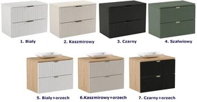 Szafka pod umywalkę z 2 szufladami czarny + orzech - Enda 4X