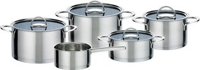 Zestaw garnków GSW Elegance 9 elementów ze stali nierdzewnej - Wszystkie rodzaje kuchenek, indukcja, z pokrywkami