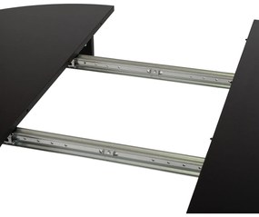 Zestaw Stół Okrągły Rozkładany HARRY 102-142 cm Czarny i 4 Krzesła Tapicerowane RICK Bordowe Nowoczesne Loft
