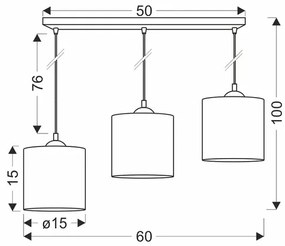 Potrójna lampa wisząca na listwie - V176 Basani 7X