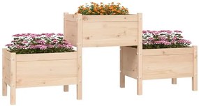 Drewniana potrójna donica ogrodowa - Nilli