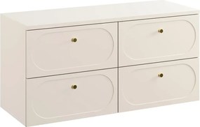 Zestaw szafek pod umywalki nablatowe DONNA SAND 120cm beż piaskowy z blatem COMAD