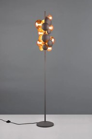 Lampa stojąca w szaro-złotym kolorze ze szklanym kloszem (wys. 155 cm) Bubble – Trio Select