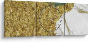 Obraz - Zielony marmur N⁰2 (z zegarem) (90x30 cm)