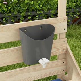 Outsunny Piaskownica w kształcie statku pirackiego z zestawem kuchennym, z ochroną przeciwsłoneczną, z naturalnego drewna, 180 x 103 x 144,5 cm