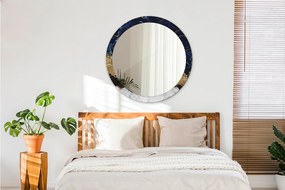 Lustro dekoracyjne okrągłe Niebieski marmur