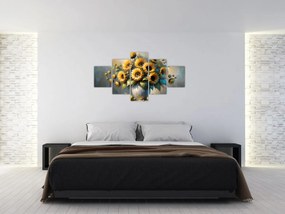 Obraz – Wazon ze słonecznikami (125x70 cm)