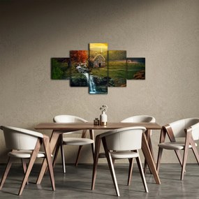 Obraz domku w bajkowym krajobrazie (125x70 cm)