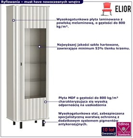 Biała wysoka witryna ryflowana do salonu B2-A13