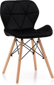 krzesło DURO skandynawskie welurowe czarne
