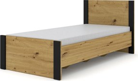 Pojedyncze łóżko 90x200 dąb artisan - Lyra 12X
