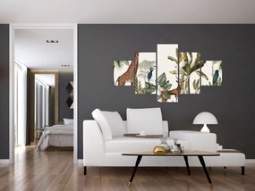 Obraz - Dżungla pełna zwierząt (125x70 cm)
