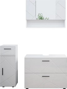 Zestaw mebli łazienkowych biały wysoki połysk 80x41x58.6 irma