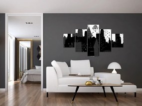 Obraz - Miasto z napisami i wzorami (125x70 cm)