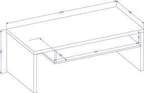 Ława INCROCIO 120 cm Stolik Kawowy do Salonu
