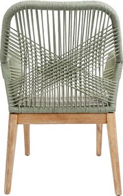 Krzesło ogrodowe MCW-H56b (zestaw 2 sztuk),  zielony poduszki kremowy