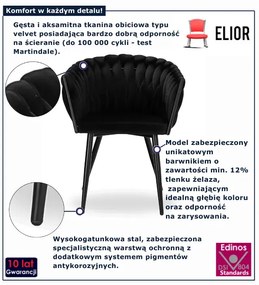 Czarne plecione krzesło do jadalni  M9-P09