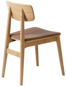 Koniakowo-naturalne krzesło z imitacji skóry Livo – Unique Furniture
