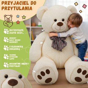Duży pluszowy miś BENY, 100cm, kremowa Monzana