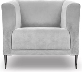 Fotel Vilano 1-osobowy welurowy z ozdobnym oparciem na metalowych nóżkach – nowoczesny design