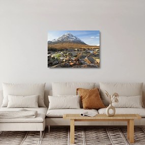 Obraz na szkle - Góra z rzeką (70x50 cm)