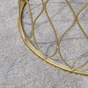 Outsunny okrągłe stoliki kawowe w komplecie 2 retro kosz druciany złoty+biały Ø41 x 46 cm