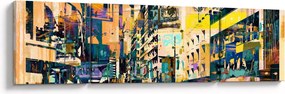 Obraz malowanej abstrakcji (170x50 cm)