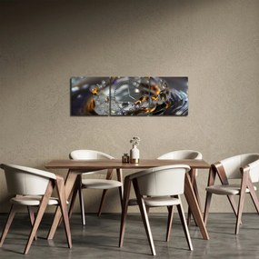 Obraz bransoletki z kropel wody (z zegarem) (90x30 cm)