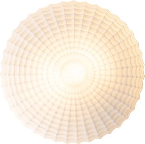 Klasyczna lampa sufitowa czarna z opalowym szkłem 35 cm IP44 - Nohmi