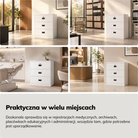 Szafa kartotekowa metalowa biała, 900x1020x600 mm: SARA XL V3