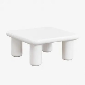 Kwadratowy Stolik Pomocniczy 80x80 Cm Z Mdf Riverton Lodowata Biel - Sklum