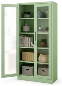 Szklana witryna AMELIA, 900 x 1850 x 400 mm, Fresh Style: pastelowy zielony