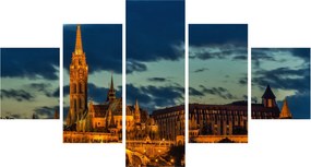 Obraz oświetlonego budynku (125x70 cm)