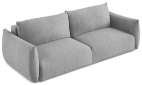 Jasnoszara rozkładana sofa z tkaniny szenilowej 230 cm Leila – Makamii
