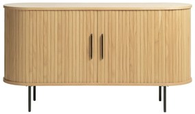 Niska komoda w dekorze dębu z drzwiami przesuwnymi 140x76 cm Nola – Unique Furniture