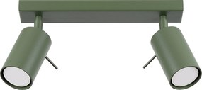 Lampa Sufitowa Nowoczesny Ring, Stal - 2 Źródło - L.30 X H.17 Cm - Zielony Oliwkowy