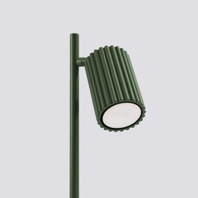Lampa biurkowa KARBON zielona oliwka ryflowana SOLLUX  LIGHTING