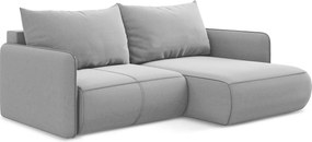 Narożnik prawostronny z funkcją spania - z tkaniny welwetowej - szary - NANEA