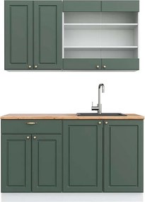 Pojedyncza kuchnia zielono-złoty dom wiejski/biały 140x60x81.6 fame-line