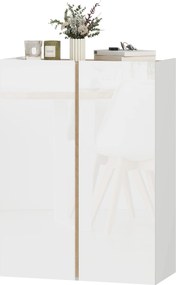 HOMCOM Szafka na buty z funkcją Soft-Close, 6-poziomowy design bez uchwytów, pomieści do 18 par, do przedpokoju, korytarza, drewno, biała