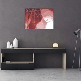Obraz - Czerwony abstrakcyjny kwiat N⁰1 (70x50 cm)