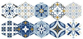 Zestaw 10 naklejek podłogowych Ambiance Hexagons Jelilna, 20x18 cm
