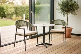 Krzesło Ogrodowe Grafitowe 56x60x78 cm Plecione Zielone Sznurki Nowoczesne