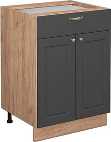 Szafka dolna do kuchni antracytowo-złoty 60x51.6x82 fame-line