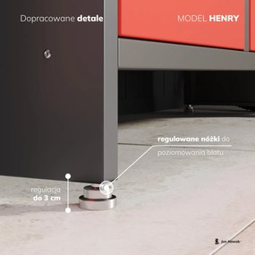 Stół warsztatowy HENRY, 1700 x 850 x 600 mm, czarny