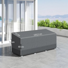 Outsunny Pokrowiec na meble ogrodowe, mrozoodporny, wodoodporny, ochrona UV, tkanina Oxford 600D 190,5 x 72 x 76cm Jasnoszary | Aosom PL