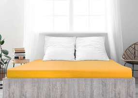 PrzytulneMieszkanie.pl Prześcieradło jersey z bawełny mako LUXORA żółte 180 x 200 cm