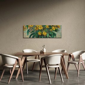 Obraz - Claude Monet, Jerusalem Artichoke Flowers, reprodukcje (z zegarem) (90x30 cm)