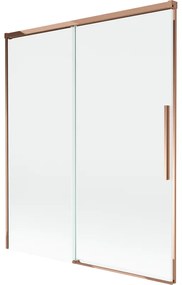 Mexen Rox parawan nawannowy 2-skrzydłowy rozsuwany 140 x 150 cm, transparent, różowe złoto - 8C9-140-001-60-00