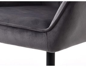 Szare aksamitne krzesła z podłokietnikami zestaw 2 szt. Nolan Square – Unique Furniture